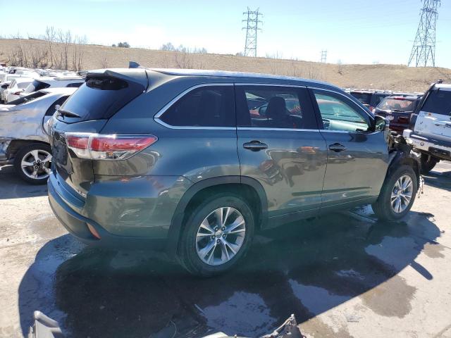 5TDJKRFH6FS183961 - 2015 TOYOTA HIGHLANDER XLE GREEN photo 3
