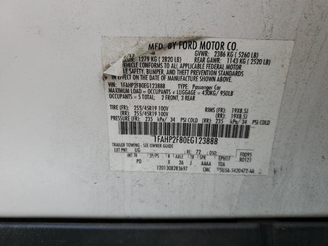 1FAHP2F80EG123888 - 2014 FORD TAURUS LIMITED WHITE photo 12