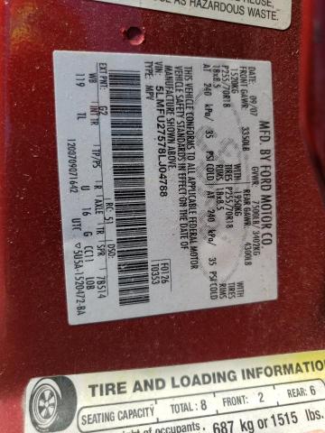 5LMFU27578LJ04788 - 2008 LINCOLN NAVIGATOR წითელი ფოტო 13