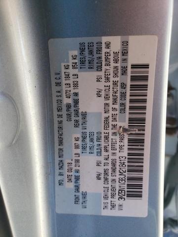 3MZBN1V38JM218413 - 2018 MAZDA 3 TOURING ვერცხლისფერი ფოტო 13