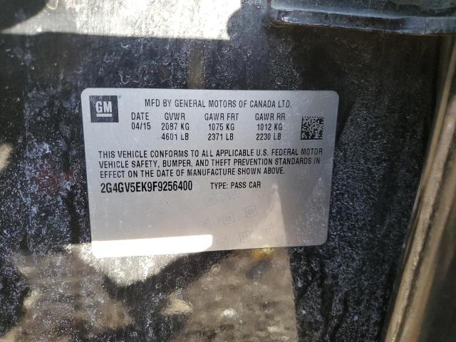 2G4GV5EK9F9256400 - 2015 BUICK REGAL BLACK photo 13