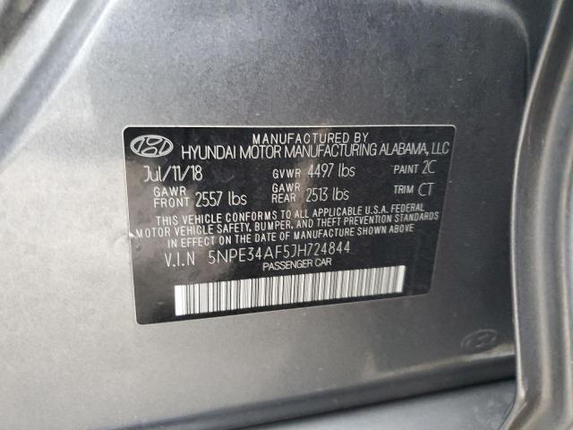 5NPE34AF5JH724844 - 2018 HYUNDAI SONATA SPORT GRAY photo 12