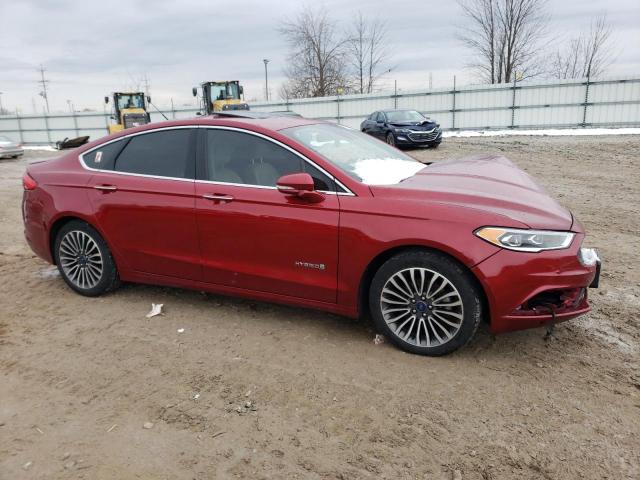 3FA6P0RU8HR250678 - 2017 FORD FUSION TITANIUM HEV RED photo 4