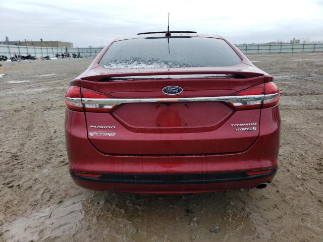 3FA6P0RU8HR250678 - 2017 FORD FUSION TITANIUM HEV RED photo 6