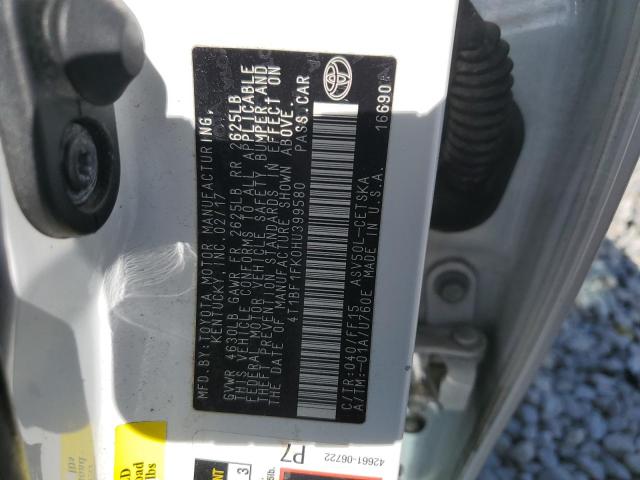 4T1BF1FK0HU399580 - 2017 TOYOTA CAMRY LE WHITE photo 12