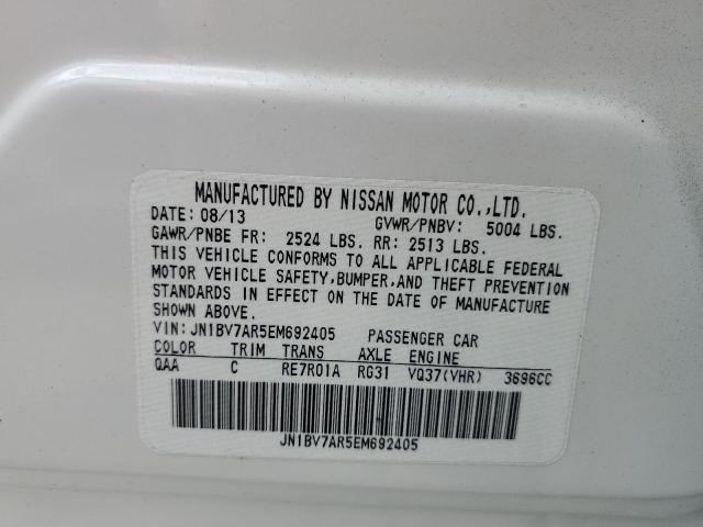 JN1BV7AR5EM692405 - 2014 INFINITI Q50 BASE WHITE photo 12