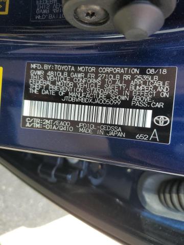 JTDBVRBDXJA005099 - 2018 TOYOTA MIRAI BLUE photo 13