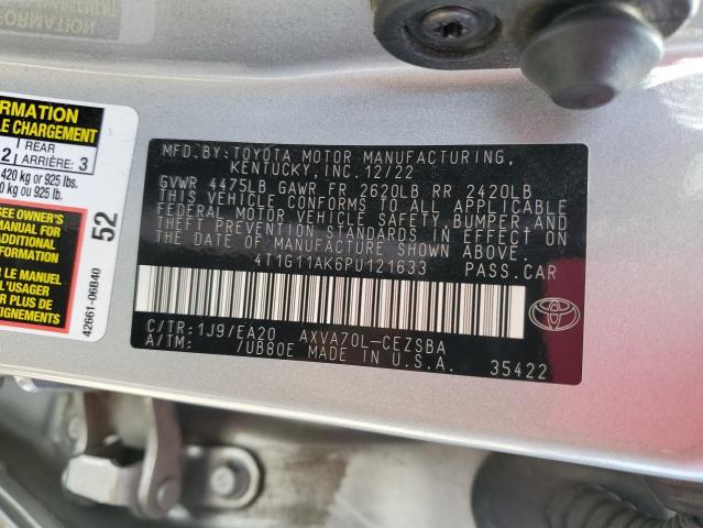 4T1G11AK6PU121633 - 2023 TOYOTA CAMRY SE NIGHT SHADE SILVER photo 12