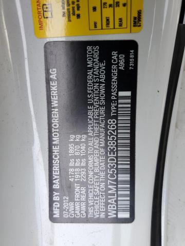 WBALM7C53DE385268 - 2013 BMW Z4 SDRIVE35I თეთრი ფოტო 12