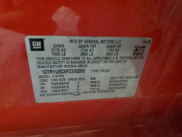 1GTR1UEC8FZ300260 - 2015 GMC SIERRA C1500 SLE RED photo 12