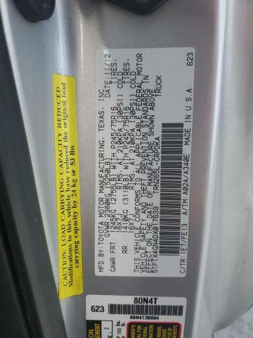 5TFTX4GN4DX017639 - 2013 TOYOTA TACOMA PRERUNNER ACCESS CAB SILVER photo 12