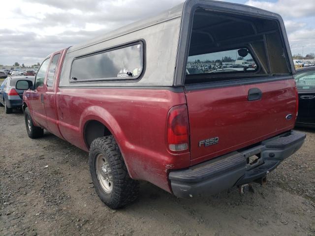 1FTNX20L92ED25775 - 2002 FORD F250 SUPER DUTY BURGUNDY photo 2