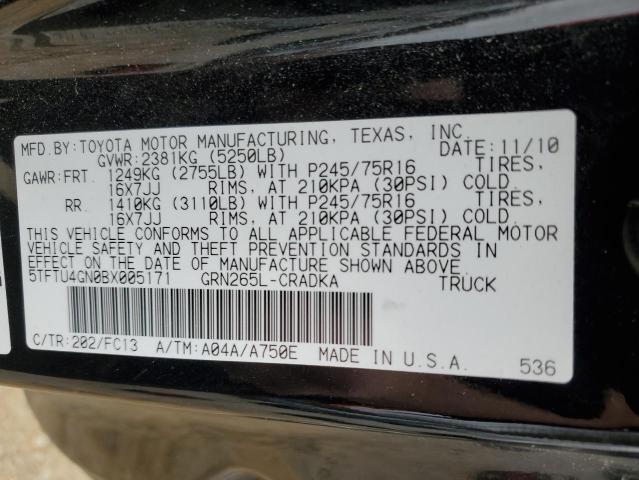 5TFTU4GN0BX005171 - 2011 TOYOTA TACOMA PRERUNNER ACCESS CAB BLACK photo 13
