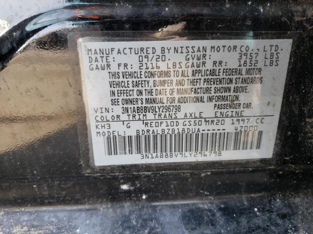 3N1AB8BV9LY296798 - 2020 NISSAN SENTRA S BLACK photo 12