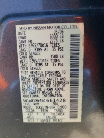 5N1AR18W46C661428 - 2006 NISSAN PATHFINDER LE 灰色 照片 13