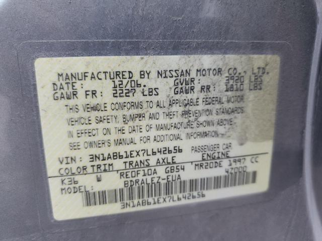 3N1AB61EX7L642656 - 2007 NISSAN SENTRA 2.0 SILVER photo 12