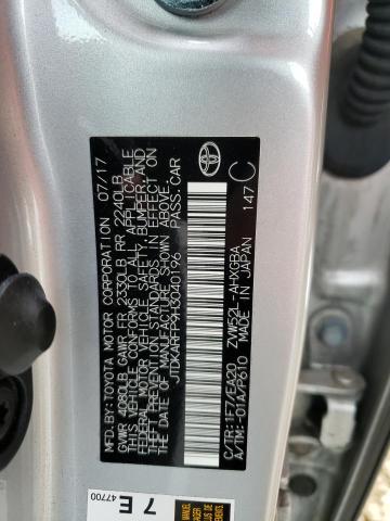 JTDKARFP9H3040196 - 2017 TOYOTA PRIUS PRIM 银色 照片 12