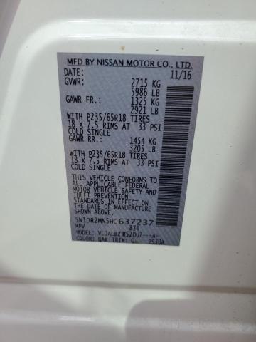 5N1DR2MN5HC637237 - 2017 NISSAN PATHFINDER S 白色 照片 13