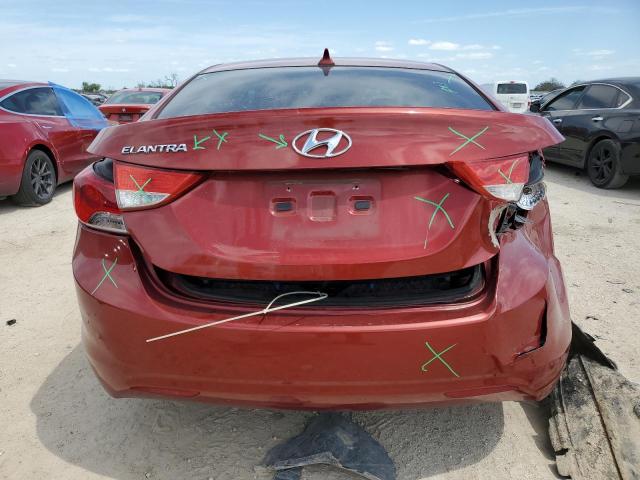 KMHDH4AE2DU803673 - 2013 HYUNDAI ELANTRA GLS RED photo 6