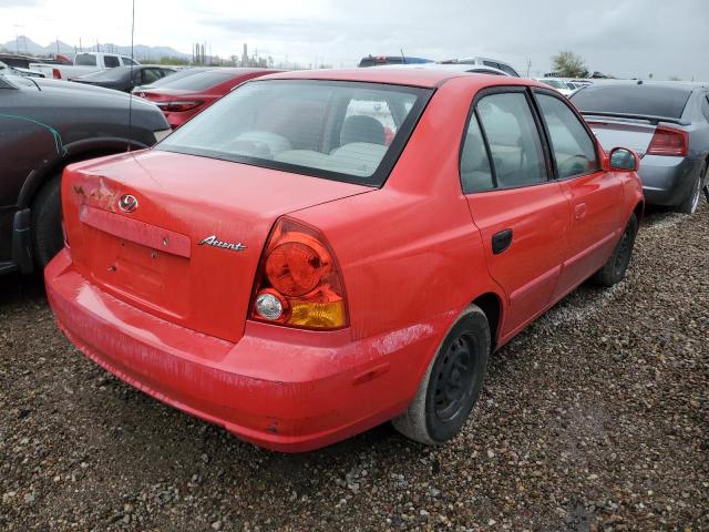 KMHCG45CX5U634723 - 2005 HYUNDAI ACCENT GL RED photo 3