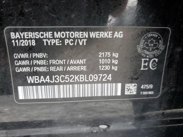 WBA4J3C52KBL09724 - 2019 BMW 430XI GRAN COUPE BLACK photo 13