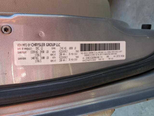 2C4RC1CG6DR647401 - 2013 CHRYSLER TOWN & COU TOURING L SILVER photo 13