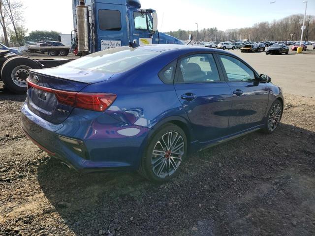 3KPF44AC2ME395438 - 2021 KIA FORTE GT BLUE photo 3