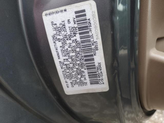 4T3ZF13C6YU228397 - 2000 TOYOTA SIENNA LE GREEN photo 13