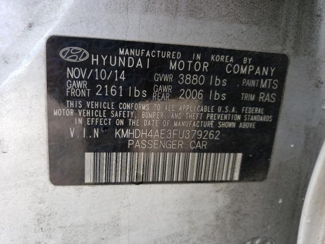 KMHDH4AE3FU379262 - 2015 HYUNDAI ELANTRA SE SILVER photo 13