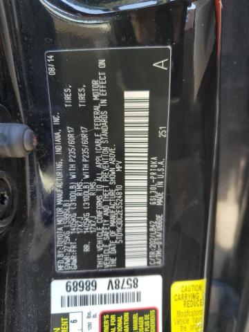 5TDYK3DC2ES524810 - 2014 TOYOTA SIENNA XLE BLACK photo 13