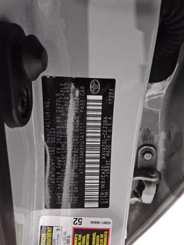 4T1G11AKXPU141111 - 2023 TOYOTA CAMRY SE NIGHT SHADE WHITE photo 12