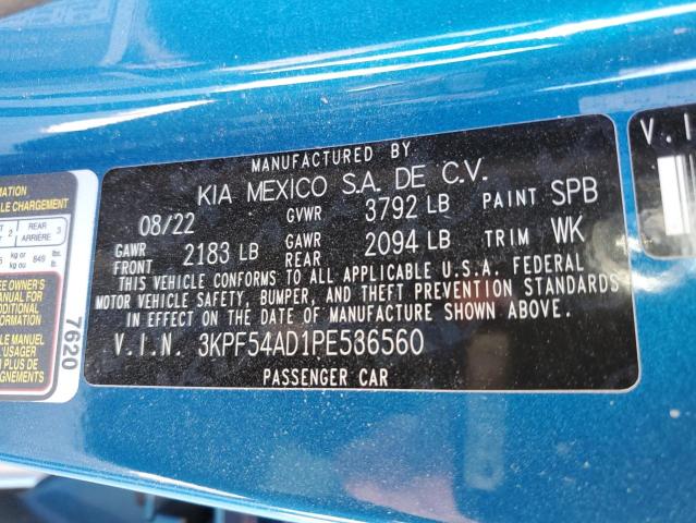 3KPF54AD1PE536560 - 2023 KIA FORTE GT LINE BLUE photo 12