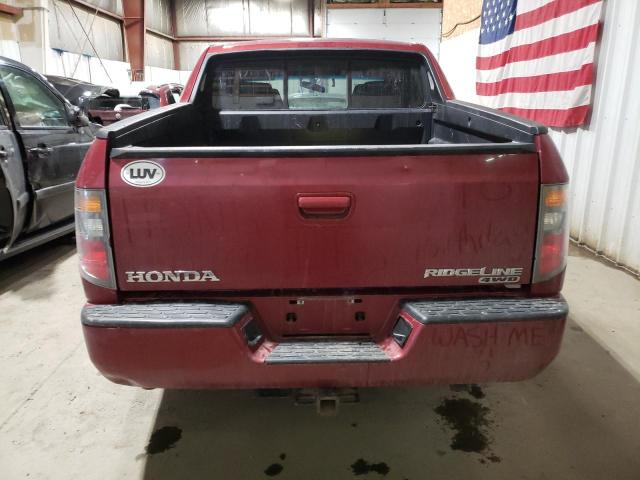 2HJYK16496H501515 - 2006 HONDA RIDGELINE RTS BURGUNDY photo 6