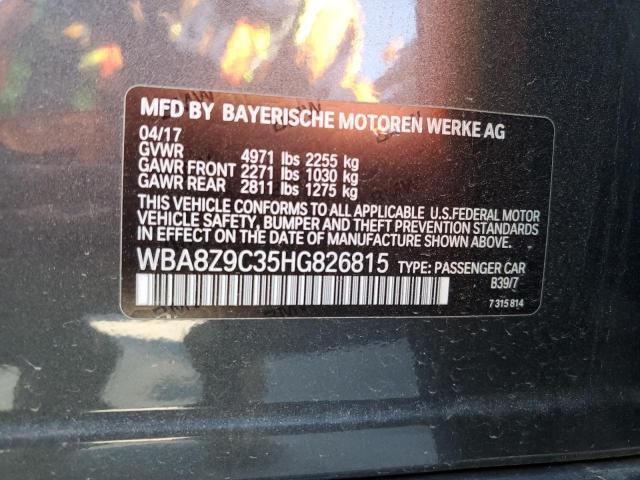 WBA8Z9C35HG826815 - 2017 BMW 330 XIGT GRAY photo 12