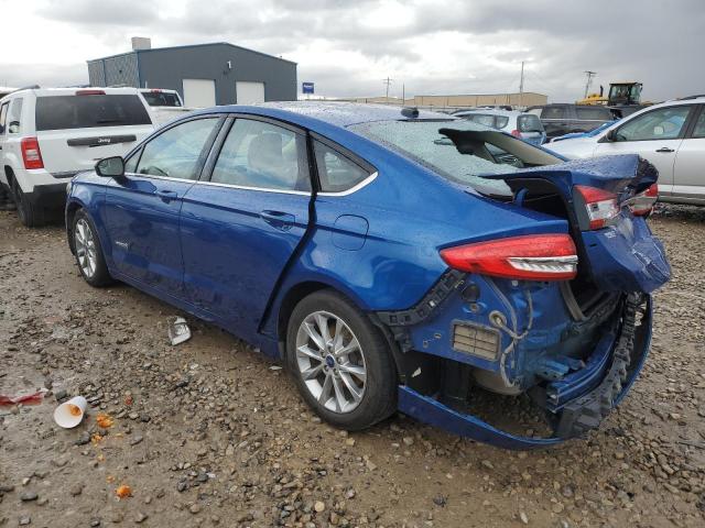 3FA6P0LU6HR355325 - 2017 FORD FUSION SE HYBRID BLUE photo 2