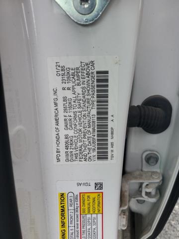 19UUB5F41MA008113 - 2021 ACURA TLX TECHNOLOGY WHITE photo 14