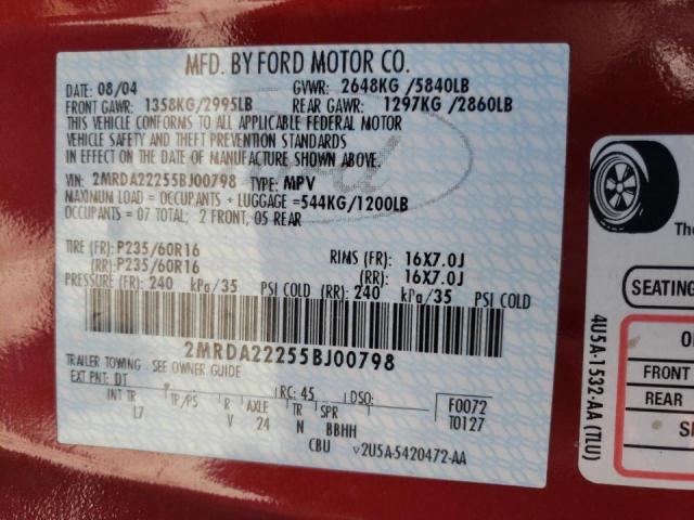 2MRDA22255BJ00798 - 2005 MERCURY MONTEREY LUXURY RED photo 13