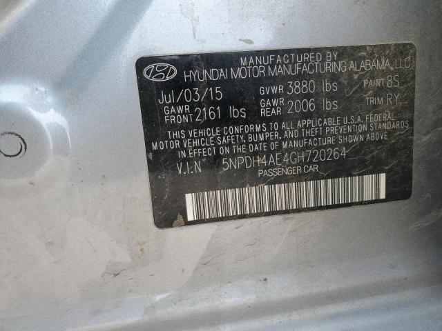 5NPDH4AE4GH720264 - 2016 HYUNDAI ELANTRA SE GRAY photo 12