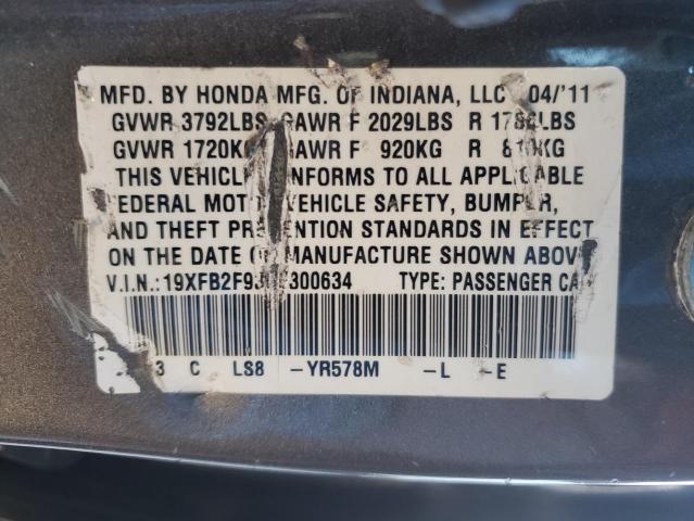 19XFB2F93CE300634 - 2012 HONDA CIVIC EXL 灰色 照片 12