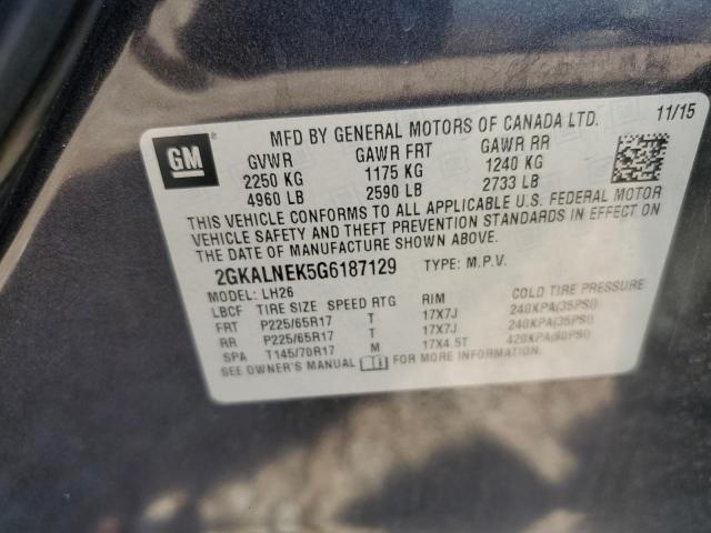 2GKALNEK5G6187129 - 2016 GMC TERRAIN SLE GRAY photo 12