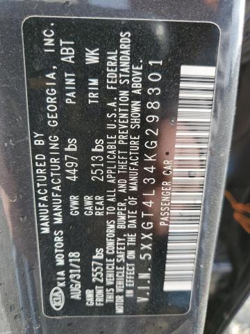 5XXGT4L34KG298301 - 2019 KIA OPTIMA LX 灰色 照片 12