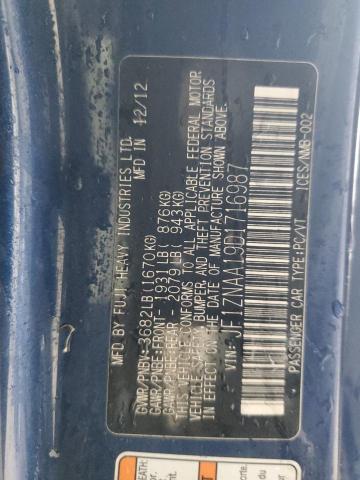 JF1ZNAA19D1716987 - 2013 TOYOTA SCION FR-S BLUE photo 12