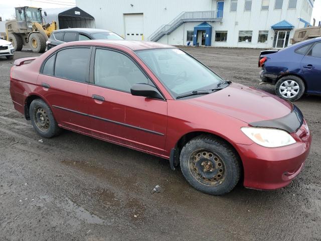 2HGES16355H002449 - 2005 HONDA CIVIC DX VP BURGUNDY photo 4