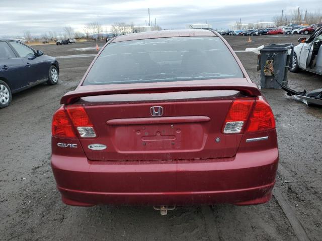 2HGES16355H002449 - 2005 HONDA CIVIC DX VP BURGUNDY photo 6