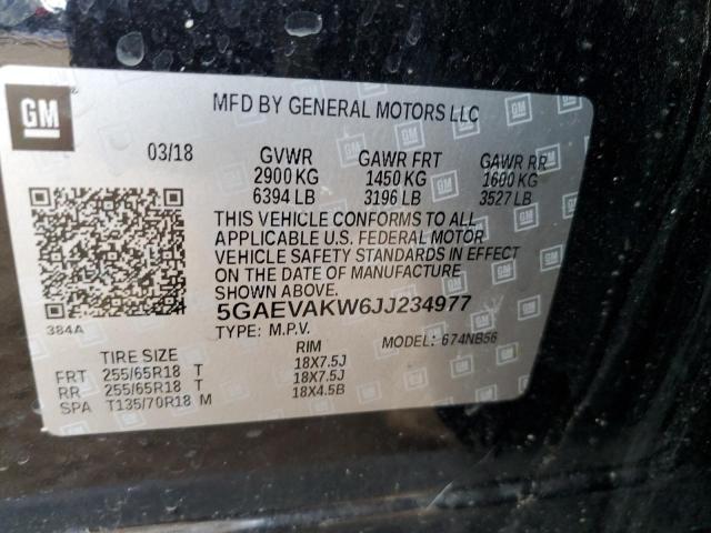 5GAEVAKW6JJ234977 - 2018 BUICK ENCLAVE ESSENCE შავი ფოტო 13