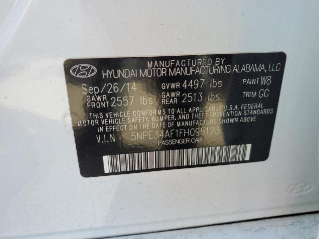 5NPE34AF1FH095123 - 2015 HYUNDAI SONATA SPORT WHITE photo 12