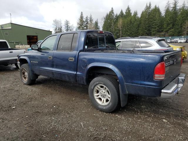 1B7HG48N72S653499 - 2002 DODGE DAKOTA QUAD SLT BLUE photo 2