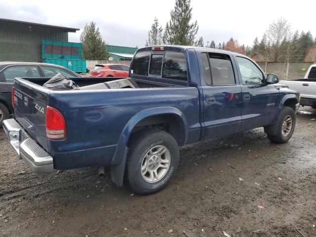 1B7HG48N72S653499 - 2002 DODGE DAKOTA QUAD SLT BLUE photo 3