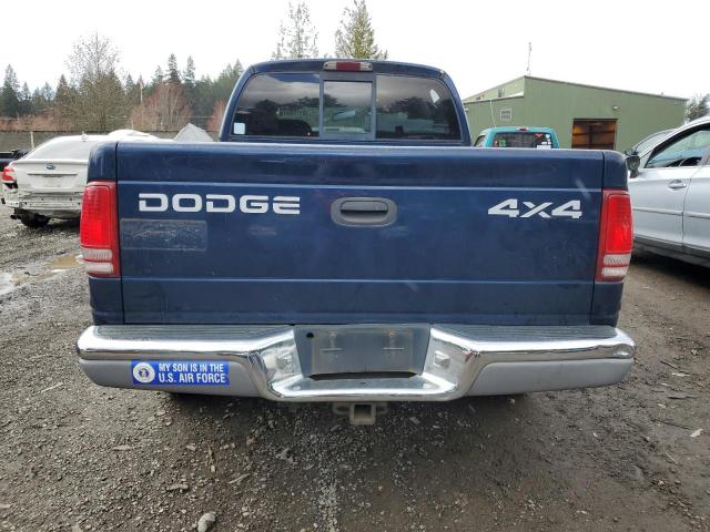 1B7HG48N72S653499 - 2002 DODGE DAKOTA QUAD SLT BLUE photo 6