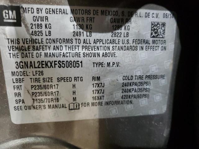 3GNAL2EKXFS508051 - 2015 CHEVROLET CAPTIVA LS 棕色 照片 13